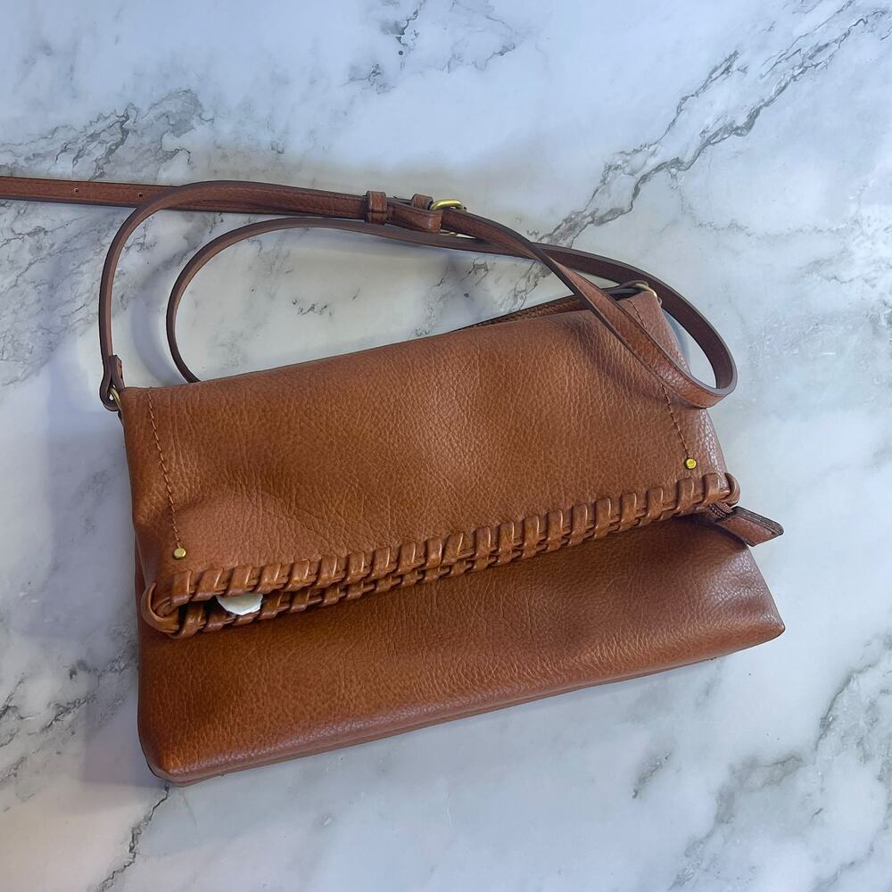 Style & Co Brown Whipstitch Flap Crossbody Bag Faux Leather NWOT